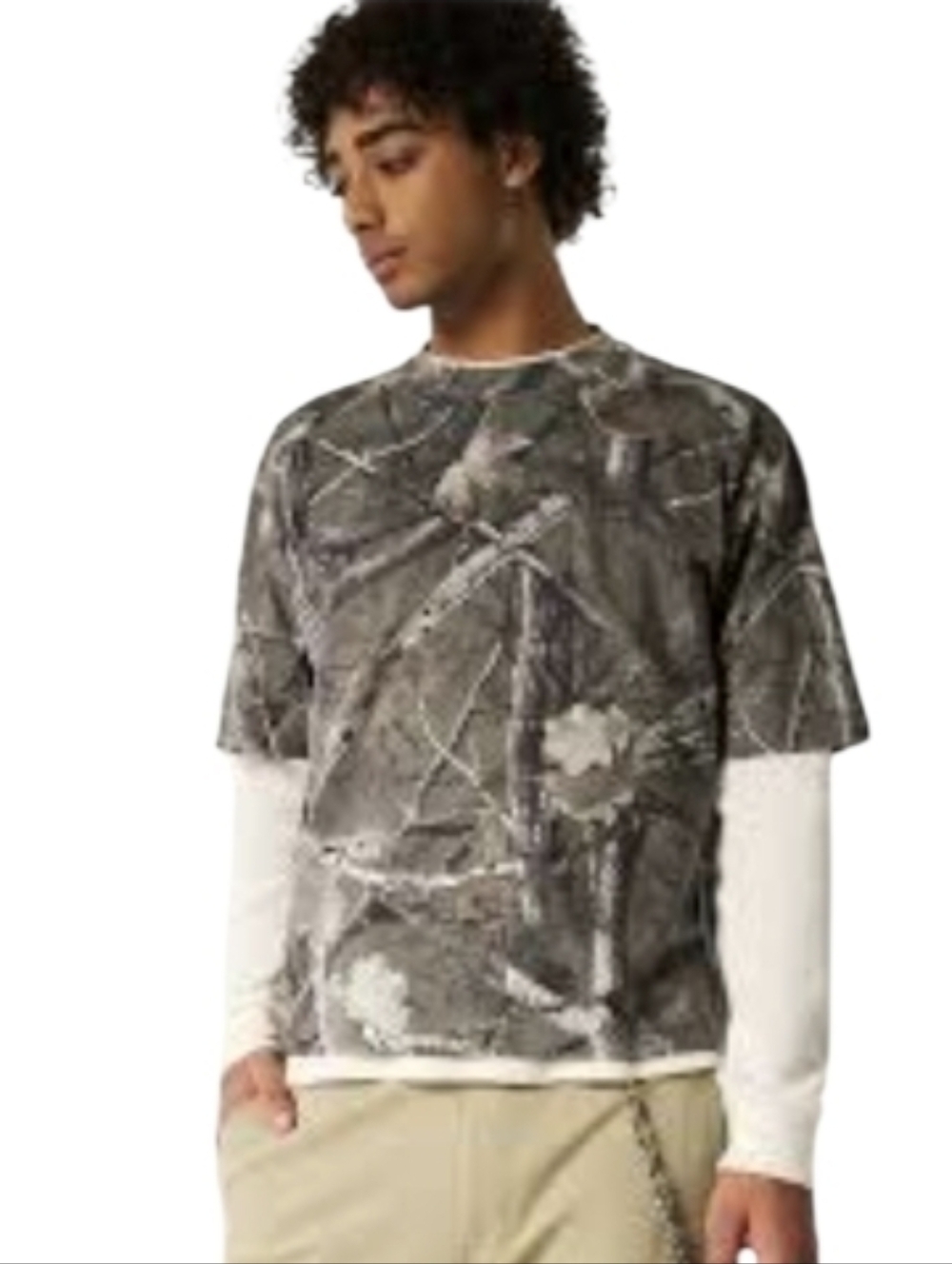 Hollister Camo Heavyweight Baggy Crop Tee